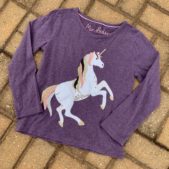 Mini Boden Other - Anthro Mini Boden Unicorn Purple Long Sleeve Shirt